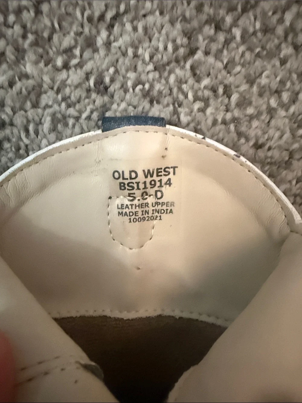Old West Brown & Navy Kids Western Zip Boots